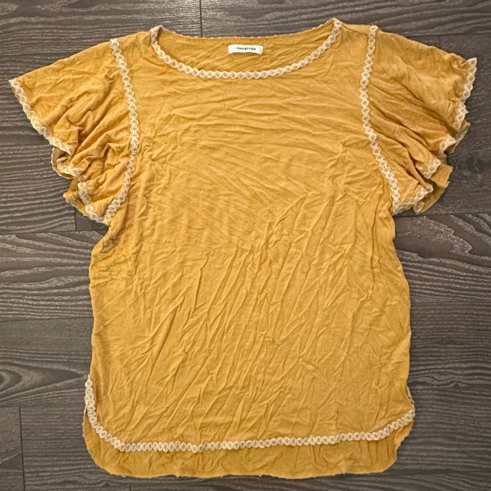 Max Studio Flutter Sleeve Top